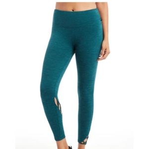 MARIKA Legging Wrap-Around Braid - Heathered Teal - Size Small NWOT